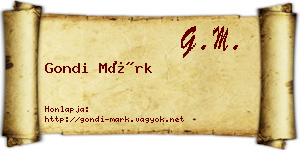 Gondi Márk névjegykártya